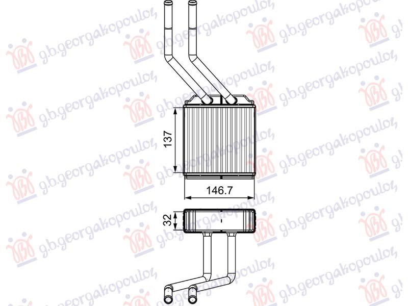 GREJAC KABINE DIZEL (ZADNJI) (137x147) (VALEO)