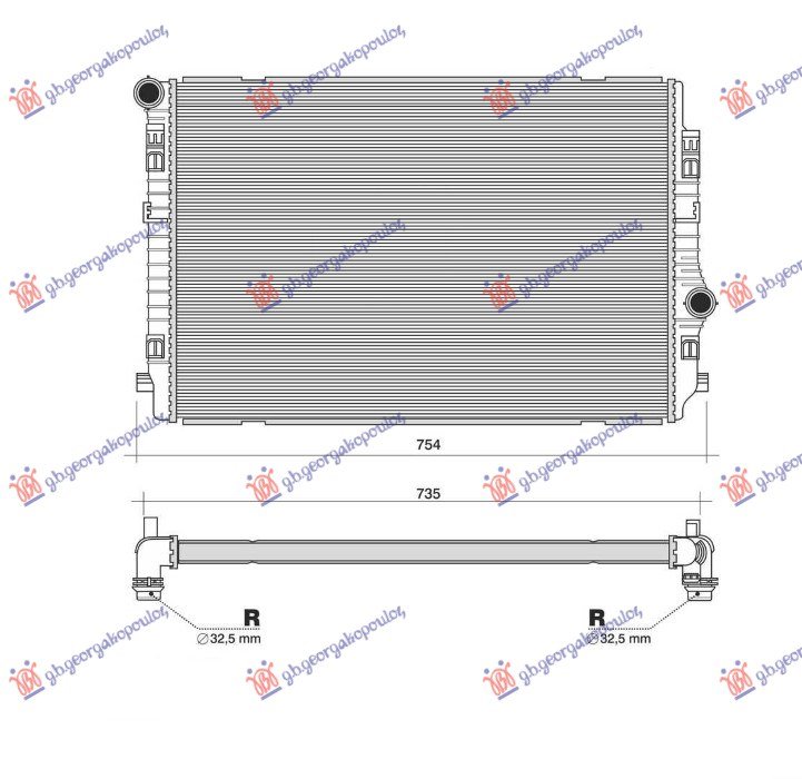 HLADNJAK MOTORA 2.0 TDi (135 KW) DIZEL (650x450x32) (NISSENS)