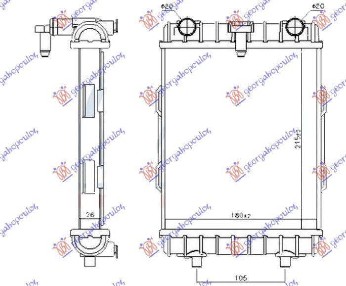 HLADNJAK MOTORA DODATNI 2.0 TFSi S3 BENZIN (215x180x26) (NRF)