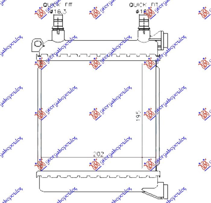 HLADNJAK MOTORA DODATNI 1.5/2.0 BENZIN (202x195)