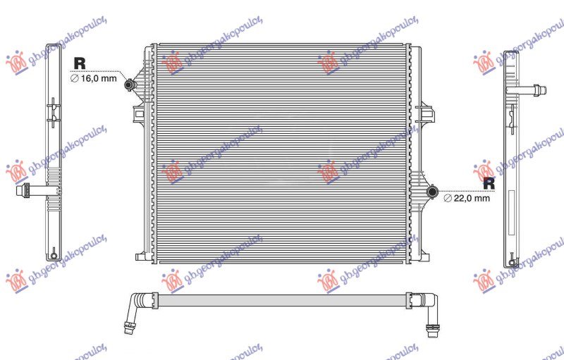 HLADNJAK MOTORA DODATNI 2.0/3.0 BENZIN (567x478x26) (VALEO)