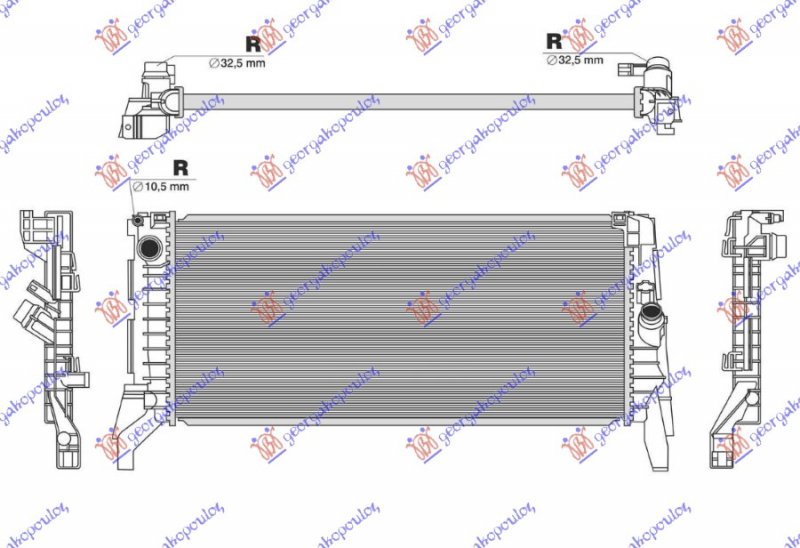 HLADNJAK MOTORA 1.5/2.0 DIZEL (MAN) (680x299) (NRF)