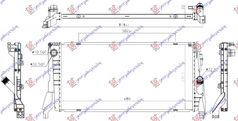 HLADNJAK MOTORA 1.5 (216i/218i) BENZIN (MAN/AUTO) (680x336x22) (KOYO)