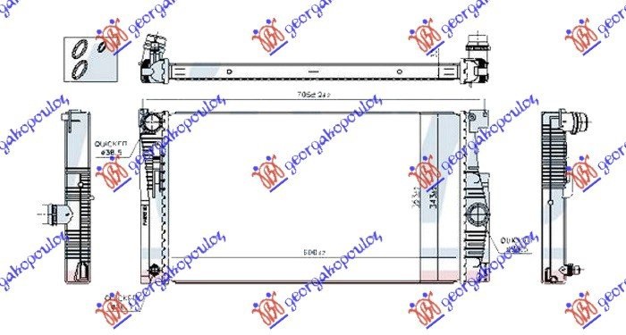 HLADNJAK MOTORA 2.0 BENZIN (AUTO) (+/-AC) (600x343) (NRF)