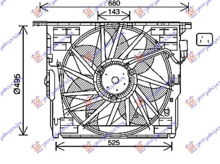 VENTILATOR KOMPLET BENZIN/DIZEL 3 PIN