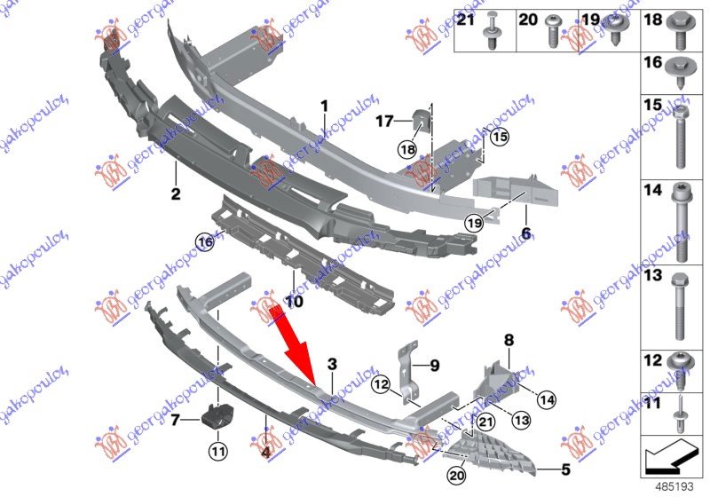 SINA ZADNJEG BRANIKA PLASTICNA (G30/SEDAN) (M-SPORT)