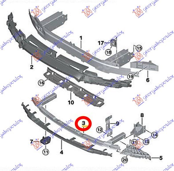 SINA ZADNJEG BRANIKA PLASTICNA (G30/SEDAN) (M-SPORT)