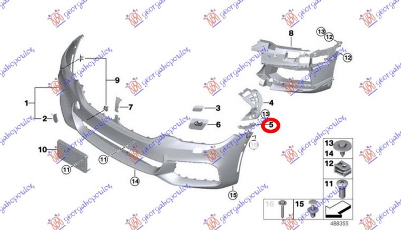SINA ZADNJEG BRANIKA PLASTICNA (G30/SEDAN) (M-SPORT)
