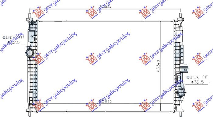 HLADNJAK MOTORA 1.2/1.6 BENZIN (HIBRID) - 1.5/1.6/2.0 DIZEL (MAN/AUTO) (650x433) (NISSENS)