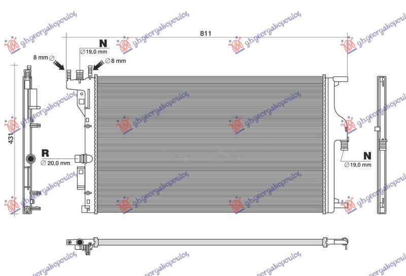 HLADNJAK MOTORA DODATNI 1.5 DIZEL (650x395) (NRF)