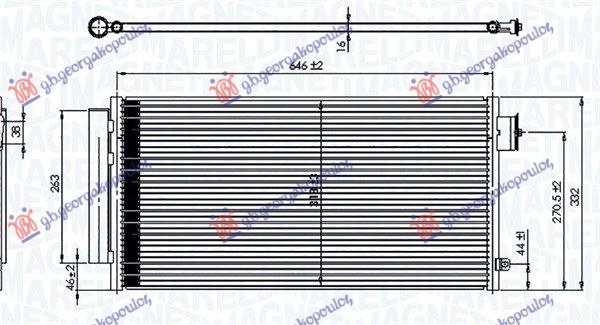 HLADNJAK KLIME 0.9 TURBO BENZIN - 1.3/1.6 MJTD DIZEL (625x315x16) (MARELLI)