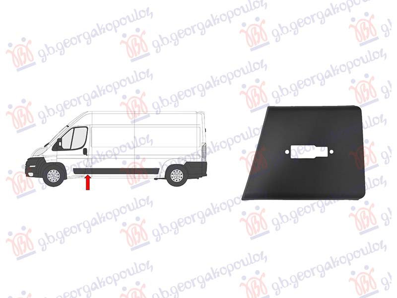 LAJSNA STUBA PREDNJIH VRATA CRNA (PREDNJI DEO) (KRATKA/DUGA SASIJA) (SA OTVOROM ZA GABARITNO SVETLO)