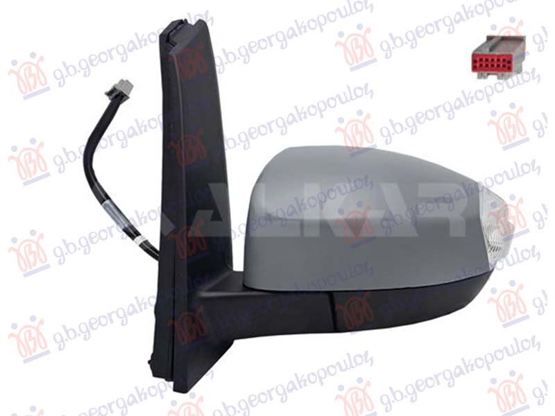 RETROVIZOR ELEKTRICNI SA GREJACEM PM (ELEKTRO-SKLOPIV) (MIGAVAC) (SVETLO) (10 PIN) (ASFERICNO STAKLO)