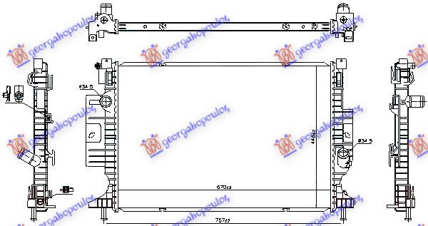 HLADNJAK MOTORA 2.0 ECOBOOST BENZIN - 2.0 TDCI DIZEL (MANUELNI) (670x448) (NRF)