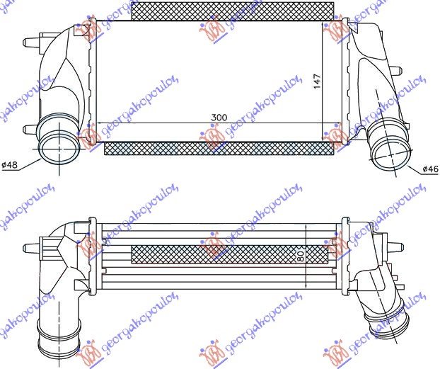 HLAD INTERC.1.0i 12V TURBO (300x150x80)