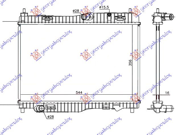 HLADNJAK MOTORA 1.0i 12V/1.0 (+/-AC) (55.8x35.2x1.8) (NRF)