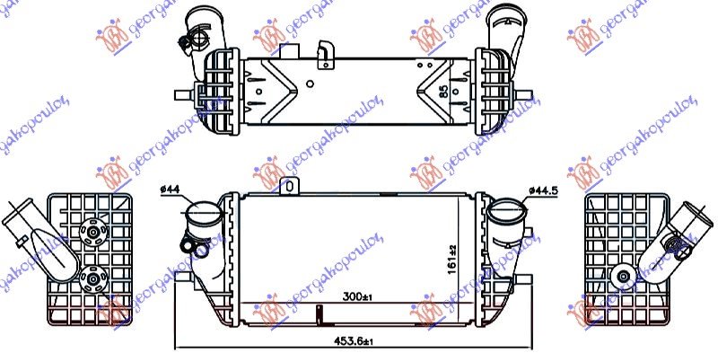 HLAD. INTERC.  1.1-1.4 CRDI (300x161x85)