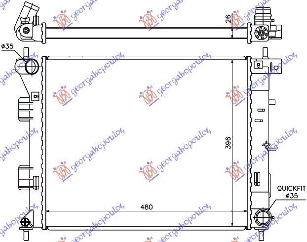 HLADNJAK MOTORA 1.4/1.6 CRDi (480x390x26) (NRF)