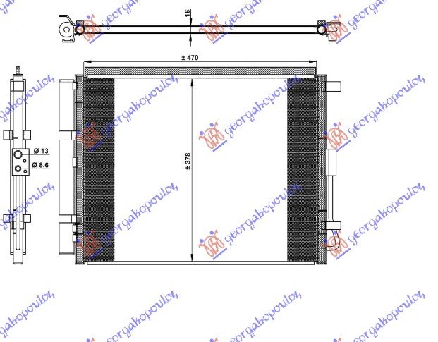 HLAD KLIME 1.6 T-GDI PETR (48,5x38,3x1,2