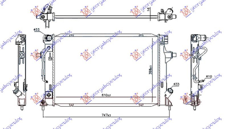 HLADNJAK MOTORA 1.6 DIZEL (650x288x36) SA CEVI (VALEO)