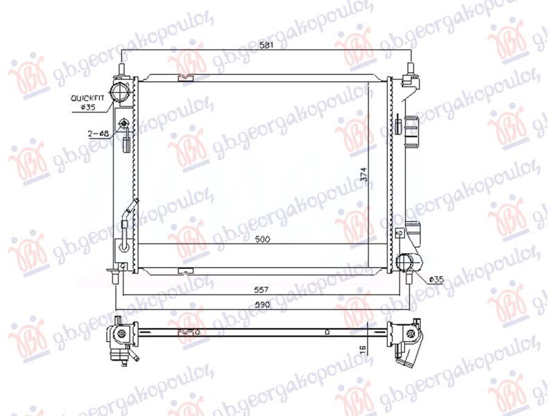 HLADNJAK MOTORA 1.4/1.6 CRDI (AUTO) (+/-AC) (500x373) (NRF)