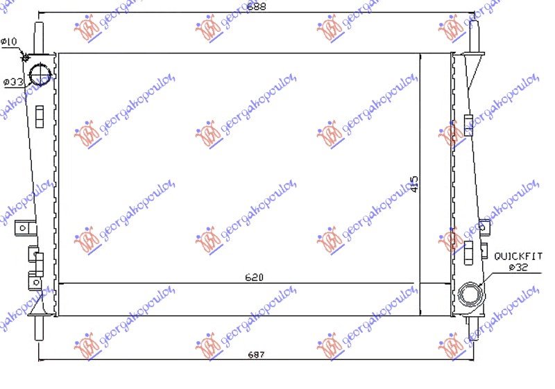 HLADNJAK SVE MODELI BENZ/DIZ(620x415x34)