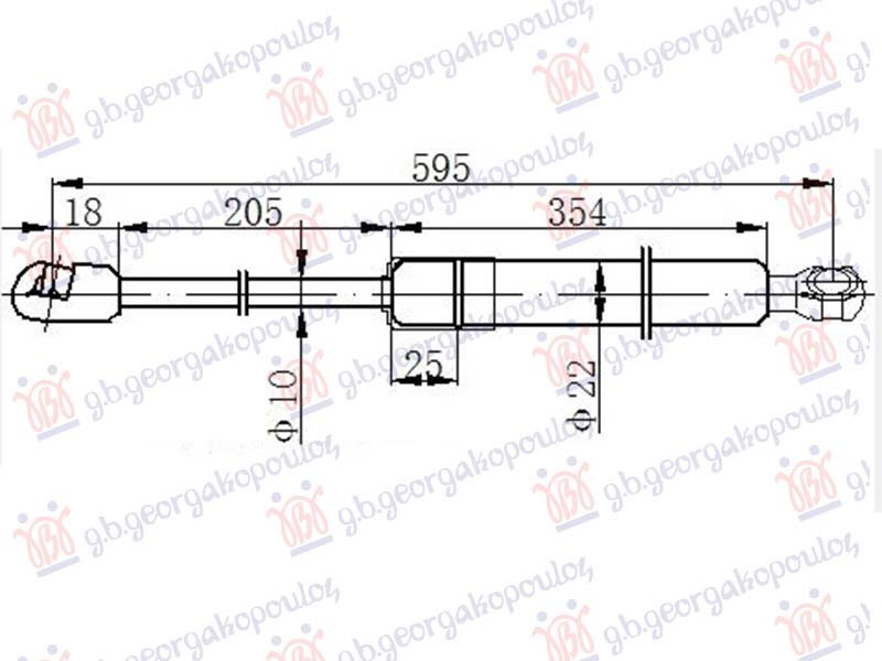 AMORTIZER GEPEK VRATA (595L-545N)