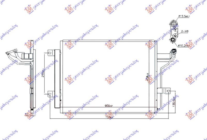 HLADNJAK KLIME 1.5/2.0 BENZIN - 2.0 BENZIN/HIBRID (600x438) (KOYO)
