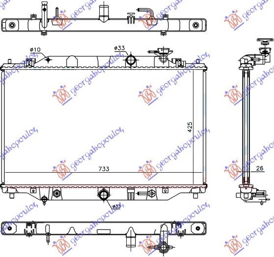 HLADNJAK MOTORA 2.2 DIZEL (MAN/AUTO) (728x425x27) (VALEO)