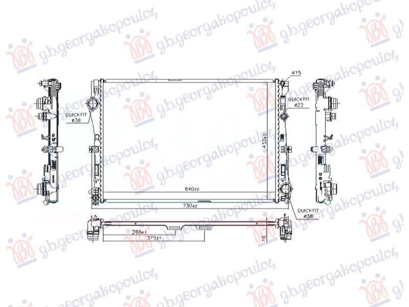 HLADNJAK MOTORA 1.6/2.0 BENZIN - 2.2 DIZEL (MAN/AUTO) (640x432) (NRF)