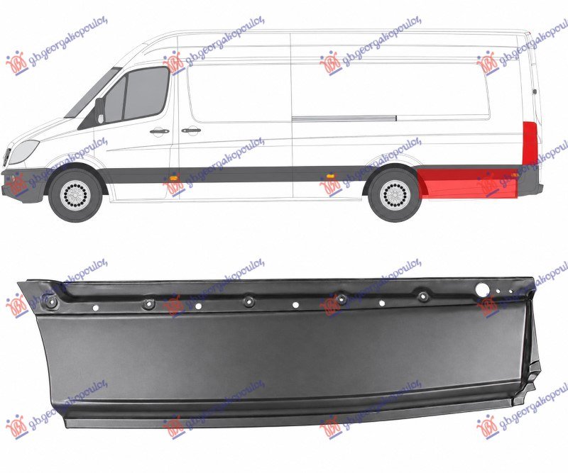 KRAJ ZADNJEG BLATOBRANA (ZADNJI DEO) JEDAN TOCAK - DUGA SASIJA (4325 mm) (140 cm)