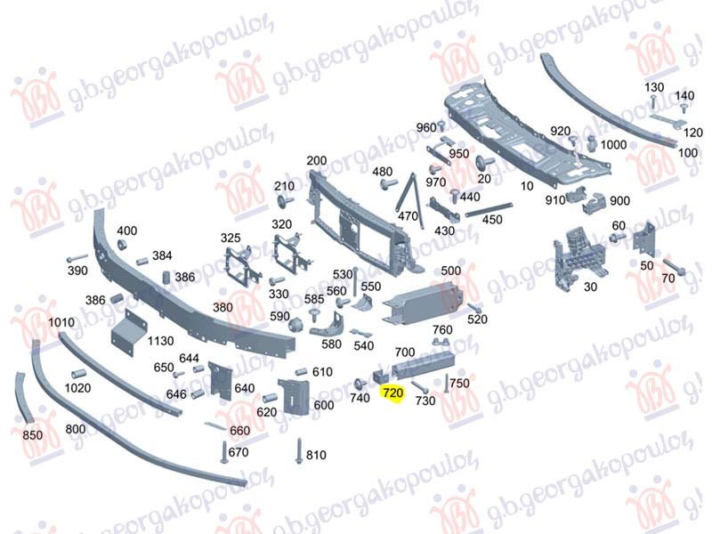 NOSAC SINE PREDNJEG BRANIKA UNUTRASNJI ZADNJI BOCNI (LD) (PRIKLJUCAK) ALUMINIJUM