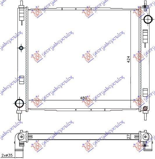 HLADNJAK MOTORA 1.5 DCi (478x444x27) (NRF)