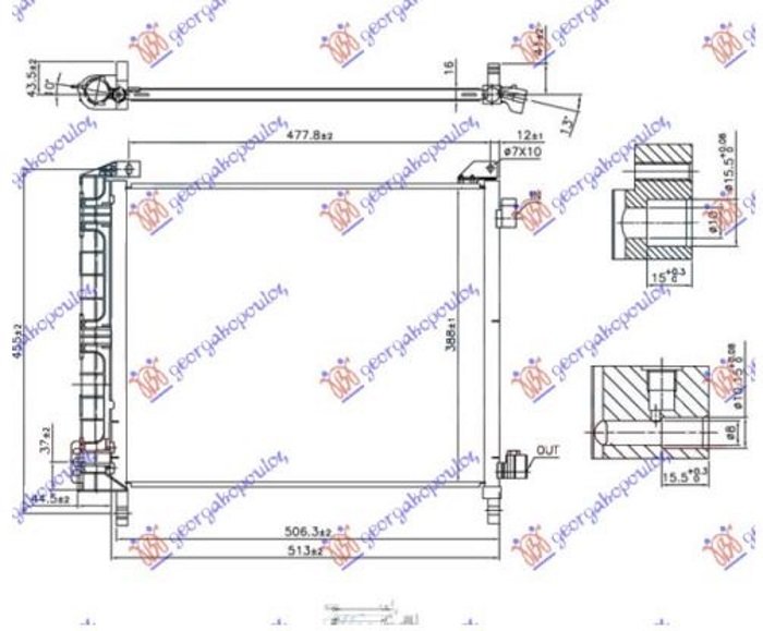 HLADNJAK KLIME 1.2i 12V (510x390) 75KS (HR12DE) (NRF)