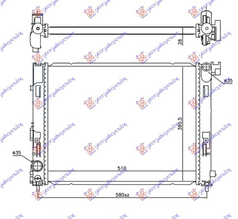 HLADNJAK MOTORA 1.0i - 1.3 DIG-TURBO BENZIN (510x395x26) (NRF)