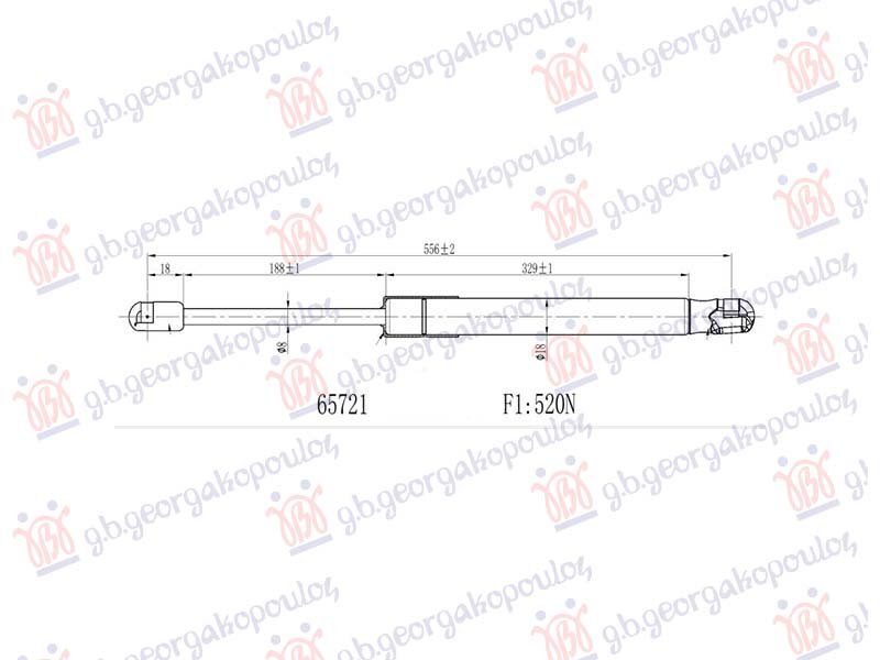 AMORTIZER GEPEK VRATA (556L-520N)