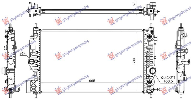 HLADNJAK MOTORA 1.6 BENZIN (AUTO) (665x389) (NRF)