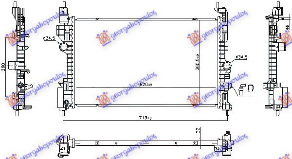 HLADNJAK MOTORA 1.4 BENZIN (MANUELNI/AUTOMATSKI) (620x365) (NRF)