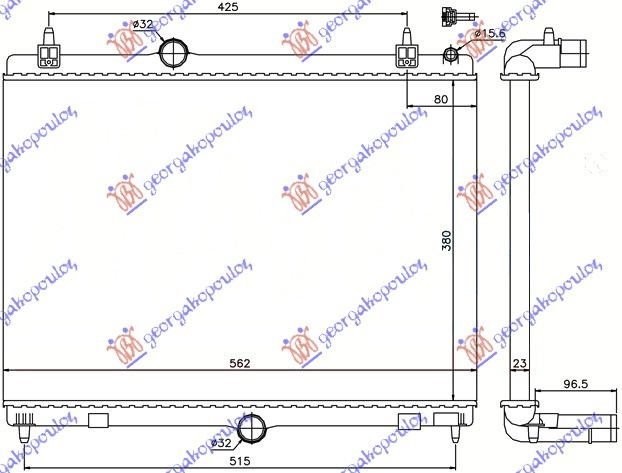 HLADNJAK MOTORA 1.6 BENZIN-DIZEL (56x38)