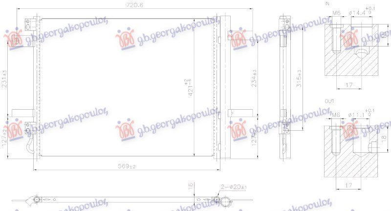HLADNJAK KLIME 1.2/1.6 BENZIN - 1.5 DIZEL (567x421x16)