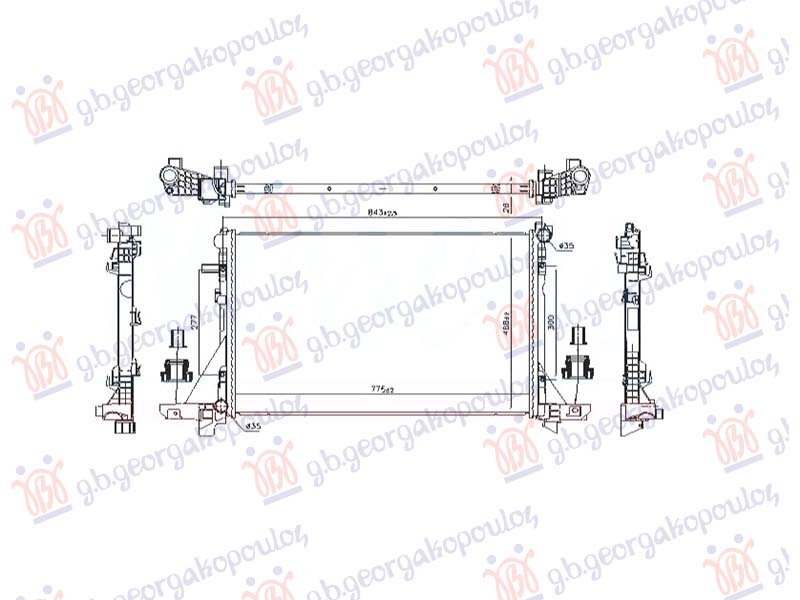 HLADNJAK MOTORA 2.3 DIZEL (MAN) (773x478) (CEVI DIJAGONALNO) (VALEO)