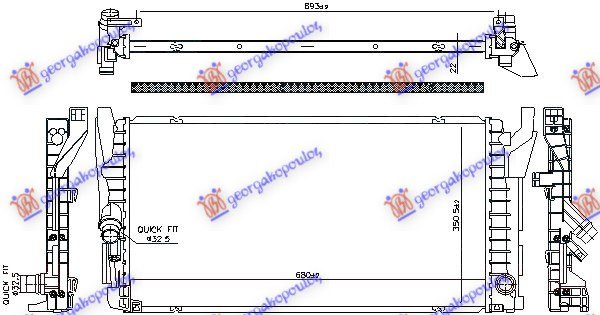 HLADNJAK MOTORA 1.5 BENZIN (MANUELNI/AUTOMASTKI) (680x355) (NRF)