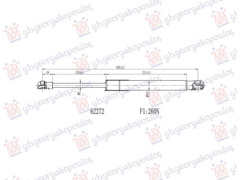 AMORTIZER GEPEK VRATA (CABRIO) (389L-260N)