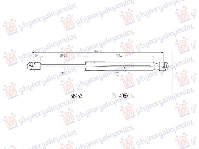 AMORTIZER GEPEK VRATA (565L-495N)
