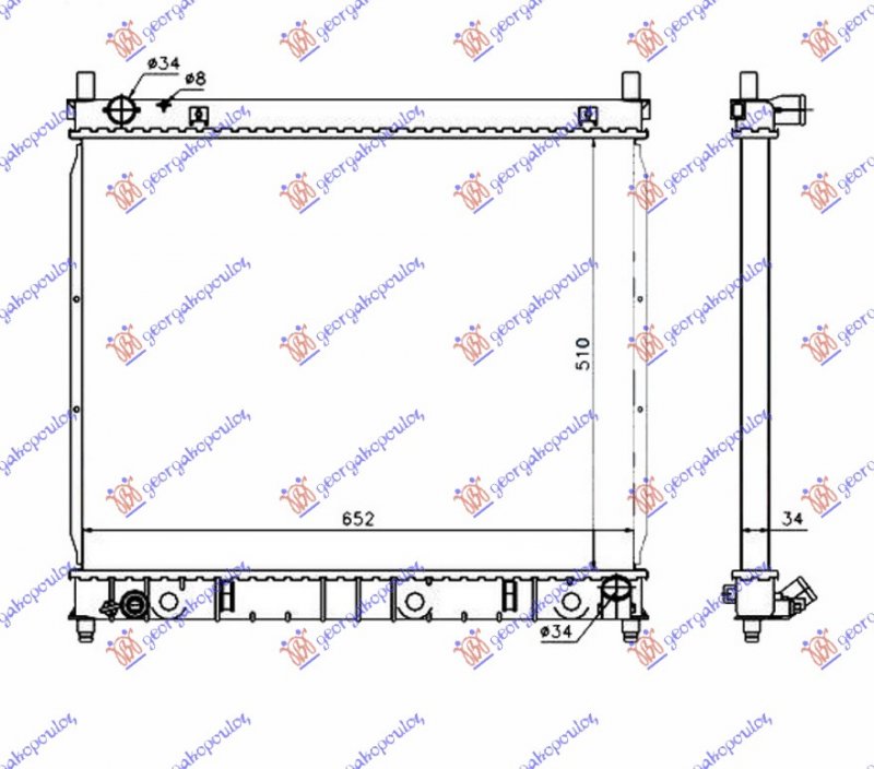 HLADNJAK MOTORA 2.9 TD DIZEL (MAN) (510x660x26) (NISSENS)