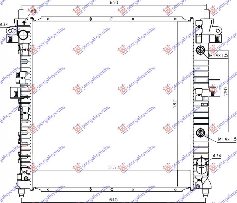 HLADNJAK MOTORA 2.0 Xdi DIZEL (AUTO) (555x580x26) (NRF)