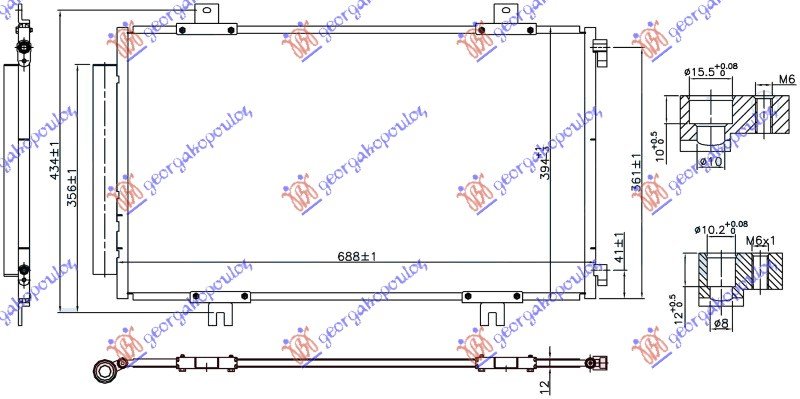 HLADNJAK KLIME  1.6 16v (688x394x12)