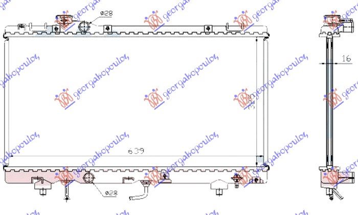 HLADNJAK MOTORA 1.5 BEN (325x630x16)