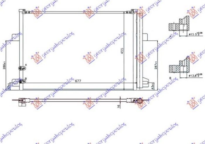 HLADNJAK KLIME ZA SVE MODELSE BENZIN/DIZEL (640x440x16) (KOYO)