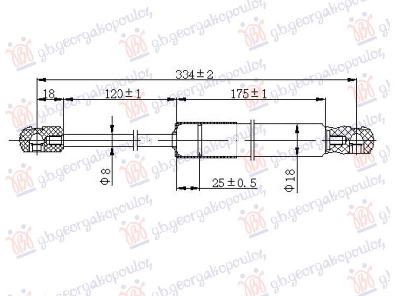 AMORTIZER GEPEK VRATA (334L-480N)
